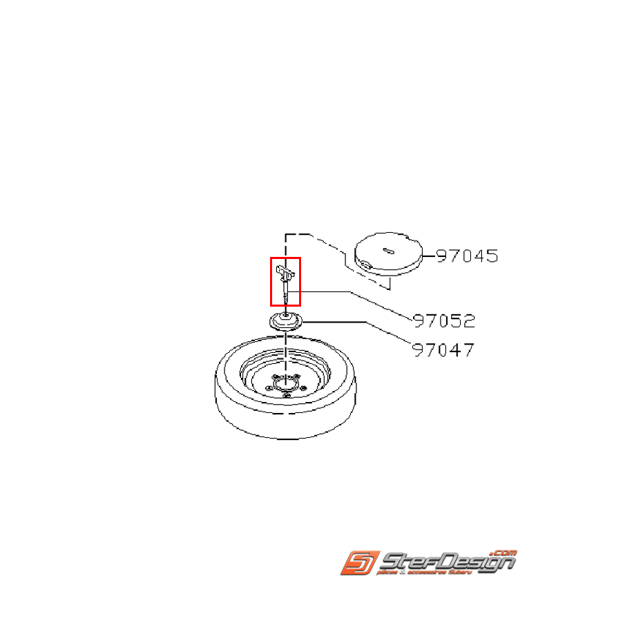Vis de fixation roue de secours GT 93-00