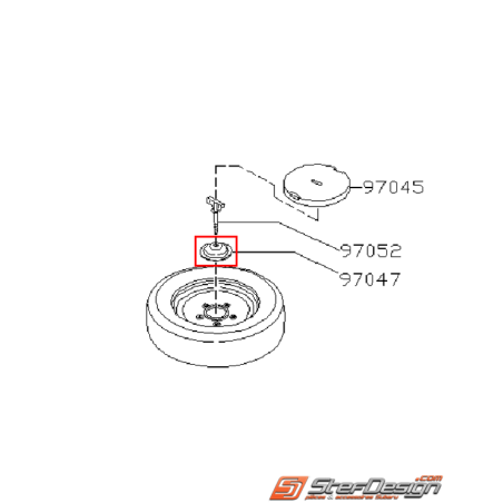 Support roue de secours GT 93-00 WRX/STI 01-07