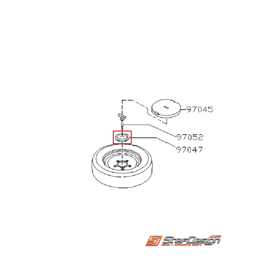 Support roue de secours GT 93-00 WRX/STI 01-07