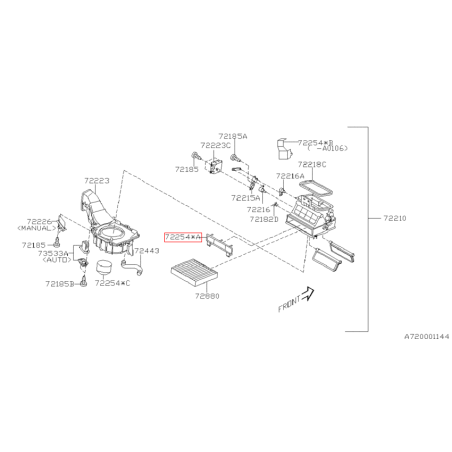 Couvercle boitier filtre d'habitacle WRX/STI 01-07