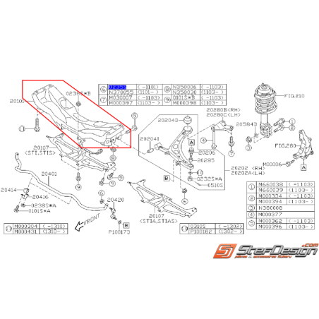 Berceau avant origine SUBARU WRX/STI 08-14