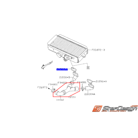 Durite Y échangeur subaru WRX 01-05