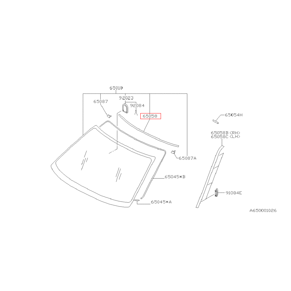 Moulure de pare brise pour subaru FORESTER 97-02