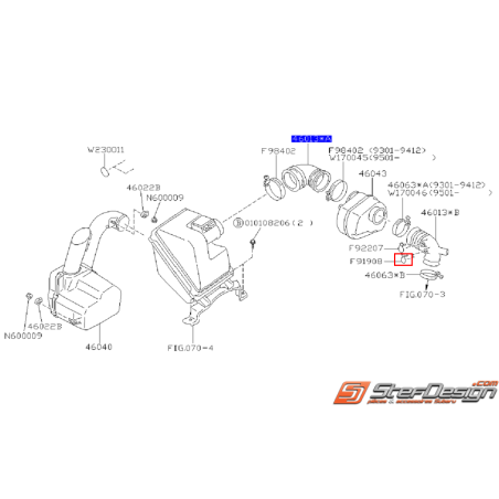 Attache tuyau durite de boite a air GT 93-96