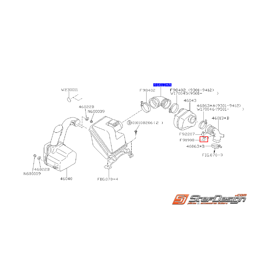 Attache tuyau durite de boite a air GT 93-96