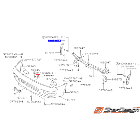 Support centrale pare-choc GT 93-00