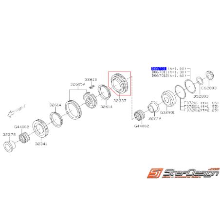 Pignon 6 boite 6 SUBARU STI 02-07