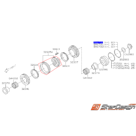 Baladeur 5/6 boite 6 SUBARU STI 01-14