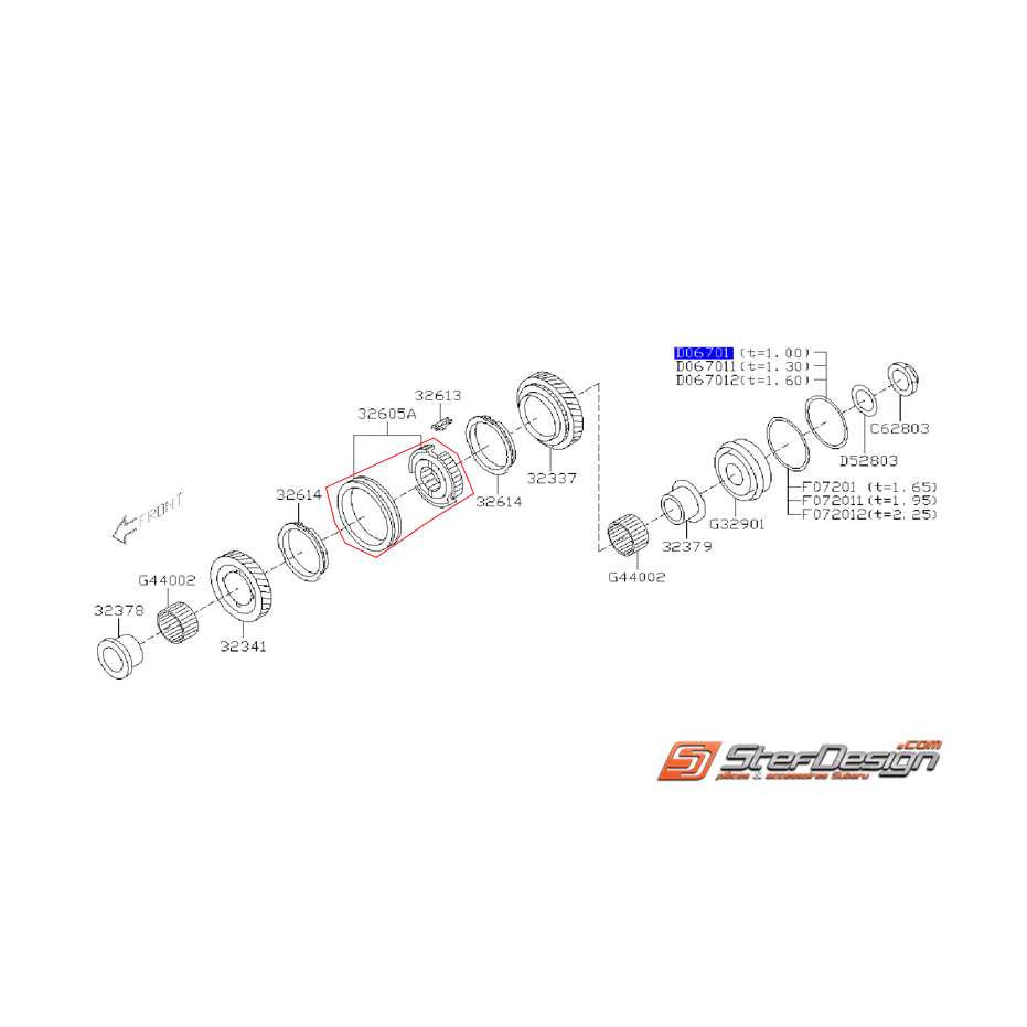 Baladeur 5/6 boite 6 SUBARU STI 01-14