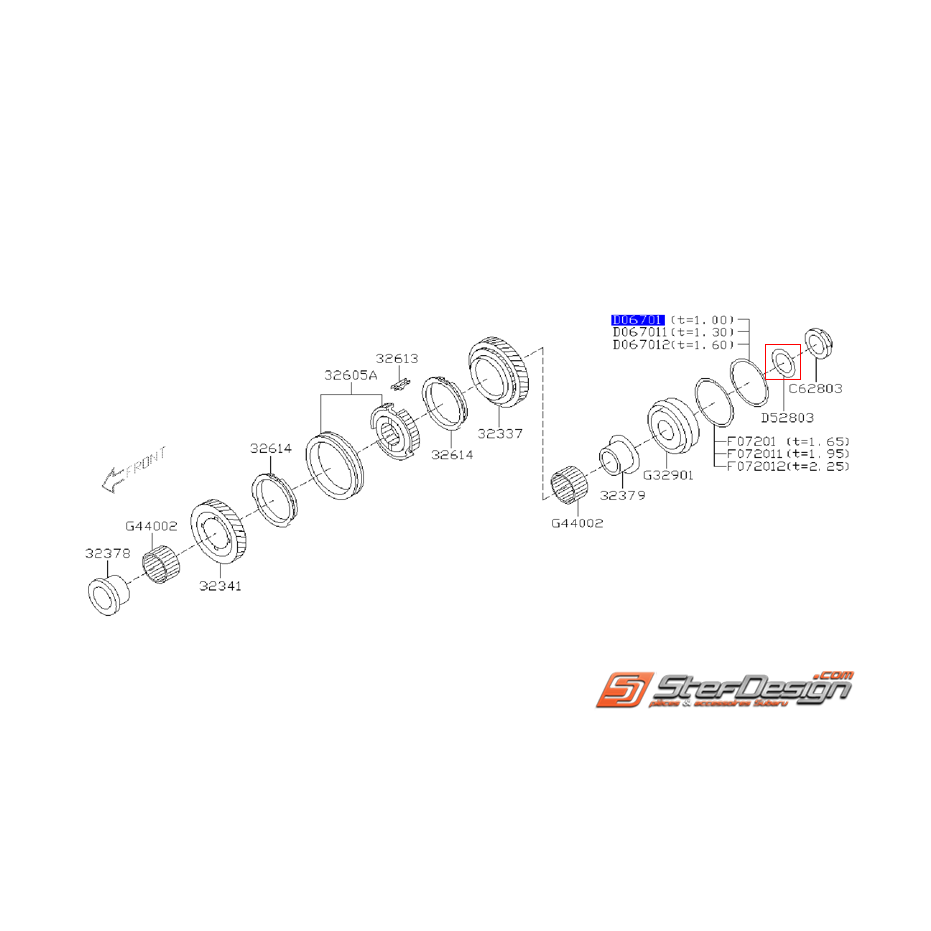 Rondelle d’arrêt boite 6 STI 01-14