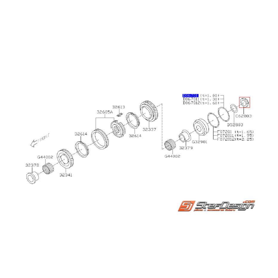 Ecrou de blocage boite 6 STI 01-14