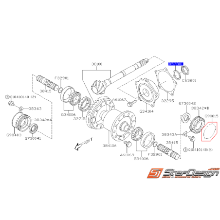 Joint torique différentiel gauche SUBARU STI 02-07