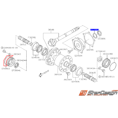 Joint torique différentiel droit origine SUBARU STI 02-19