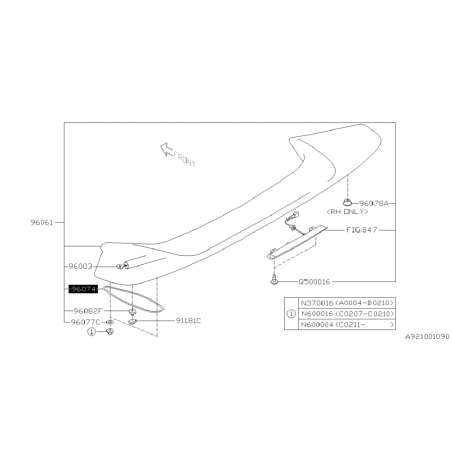 Joint de becquet origine subaru WRX/STI 01-07 