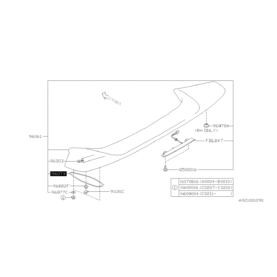 Joint de becquet origine subaru WRX/STI 01-07 