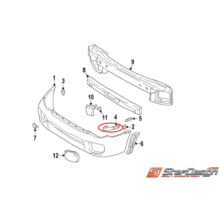 Support de pare-choc latéral WRX/STI 01-02