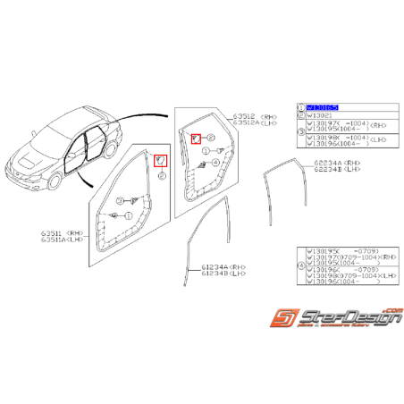 Clips n°2 fixation joint étanchéité porte WRX/STI 08-14