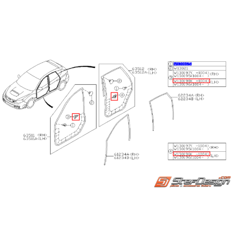 Clip joint étanchéité porte WRX/STI 08-14