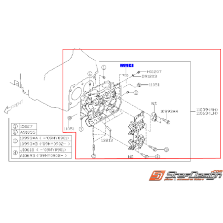 Culasse droite subaru IMPREZA STI 08-10