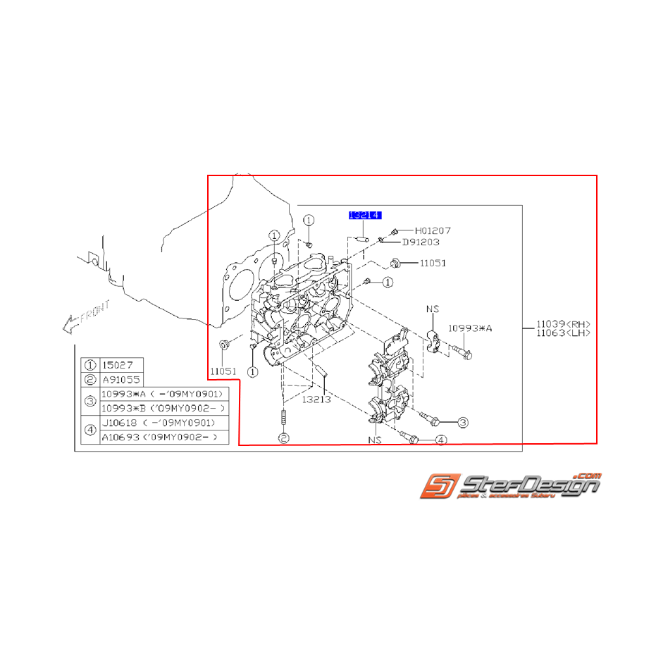 Culasse droite subaru IMPREZA STI 08-10 Culasse droite subaru IMPREZA STI 08-10