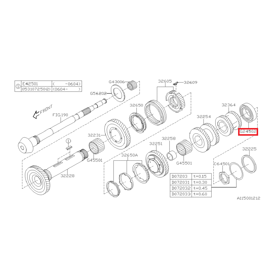 Roulement d'arbre secondaire de boite 6 STI