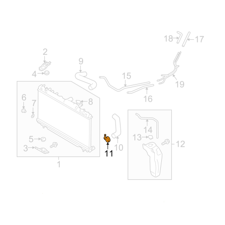 Collier de durite de radiateur supérieur et inférieur 01-07 impreza gt  93 - 00