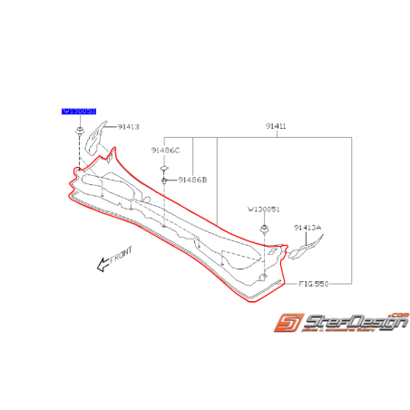 Baie de pare brise WRX/STI 08-14