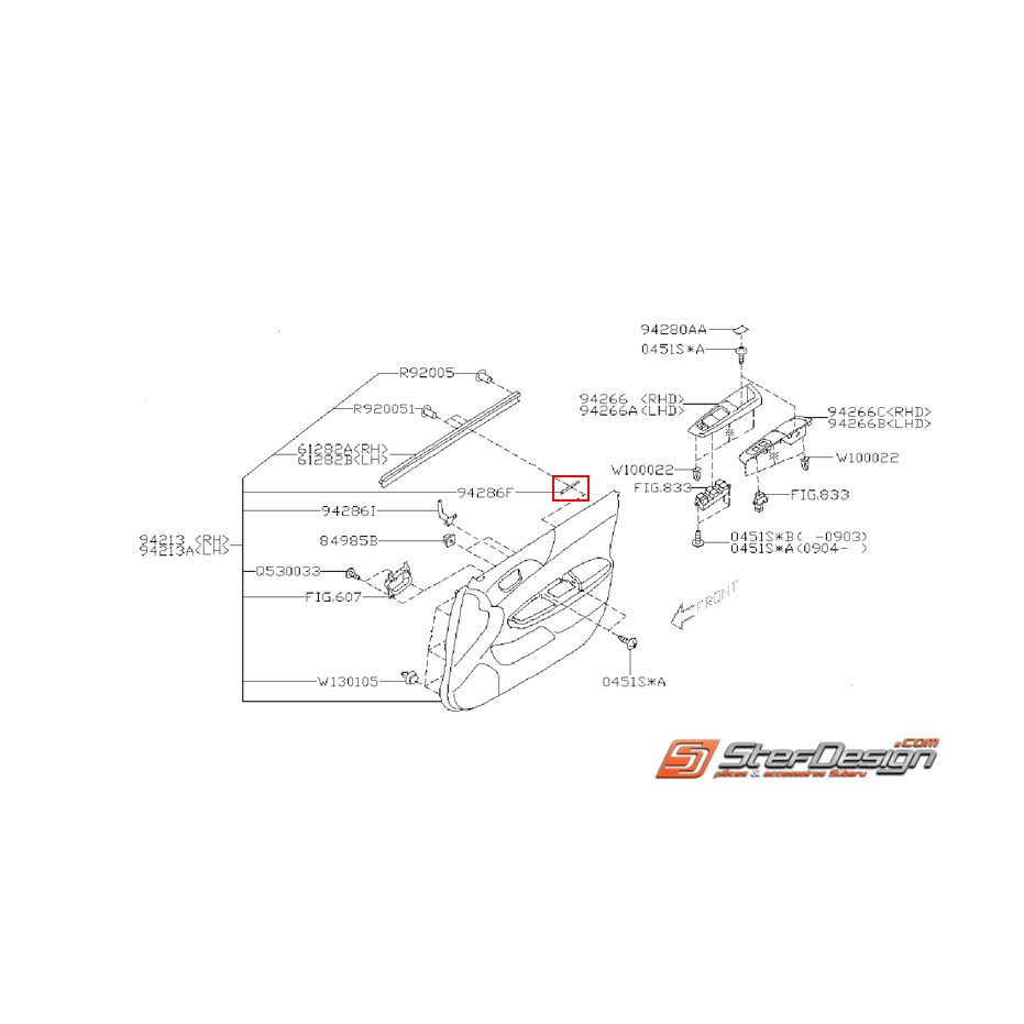 Support de garniture de porte STI 08-14 Support de garniture de porte STI 08-14