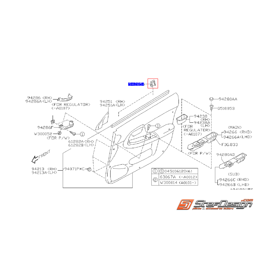 Support garniture de porte WRX/STI 01-07