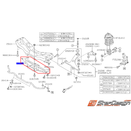 Support de berceau avant WRX 08-11