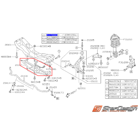 Support de berceau avant STI 08-14