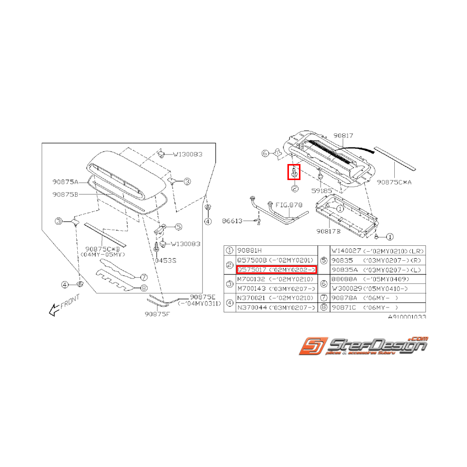 Vis pare choc arrière et avant STI 10-14 WRX 08 au 01/09  Vis pare choc arrière et avant STI 10-14 WRX 08 au 01/09