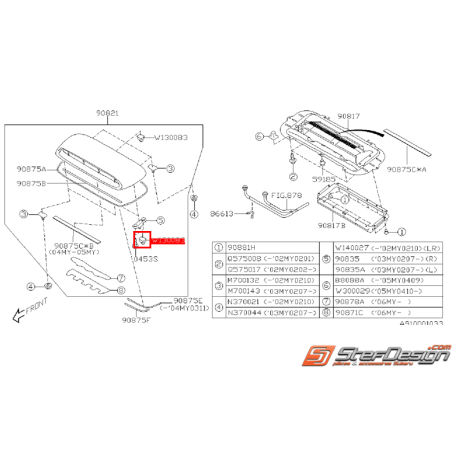 Clip fixation prise d'air WRX/STI 02-05