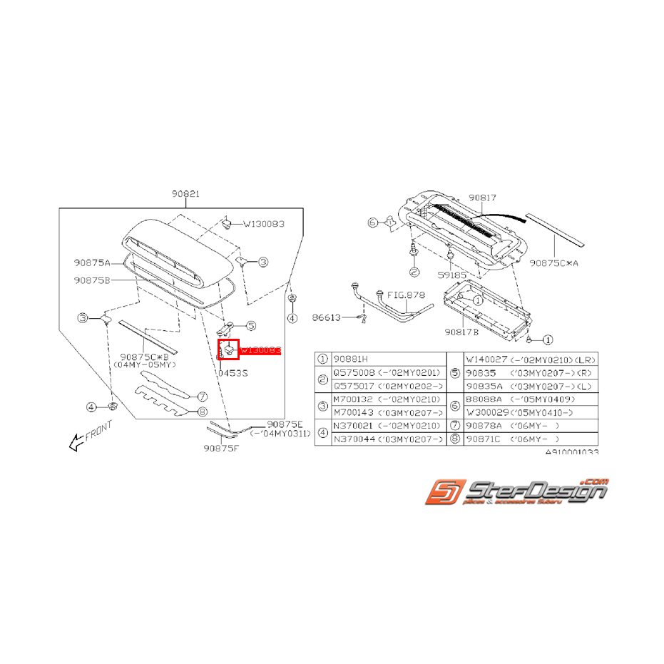 Clip fixation prise d'air WRX/STI 02-05 Clip fixation prise d'air WRX/STI 02-05