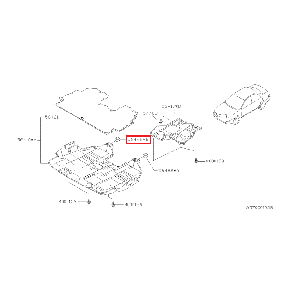 Agrafe carter moteur droit subaru GT 97-00