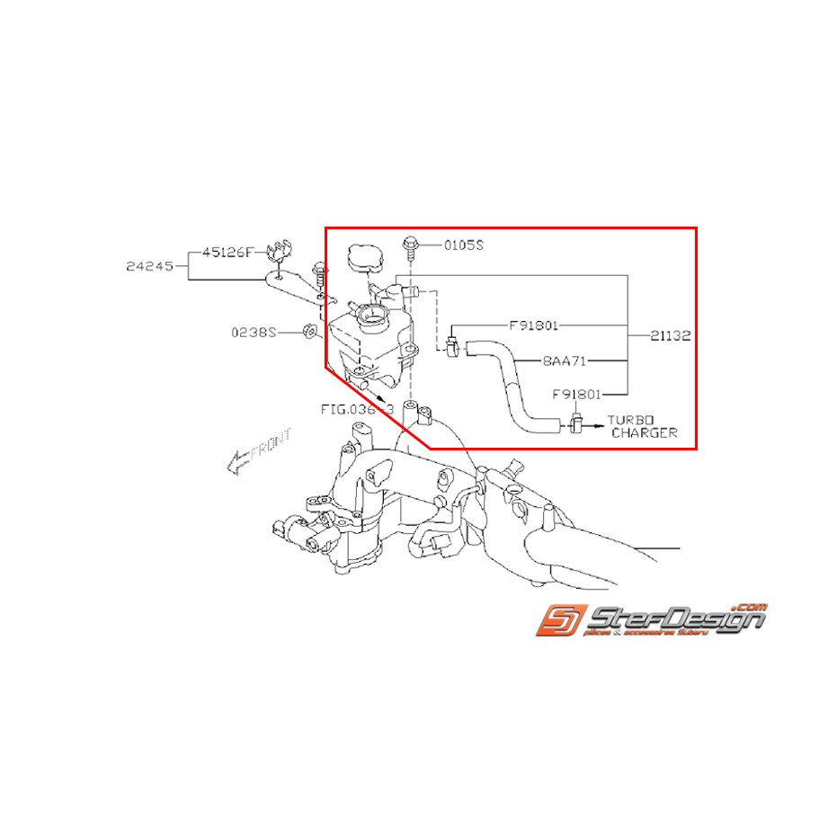 Vase d'expansion  SUBARU STI 08-14 Vase d'expansion  SUBARU STI 08-14