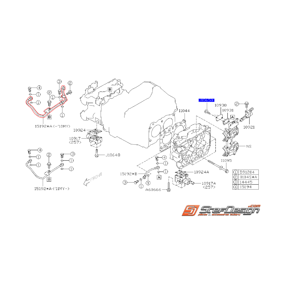 Durite d'huile avcs/turbo origine SUBARU STI 08-10