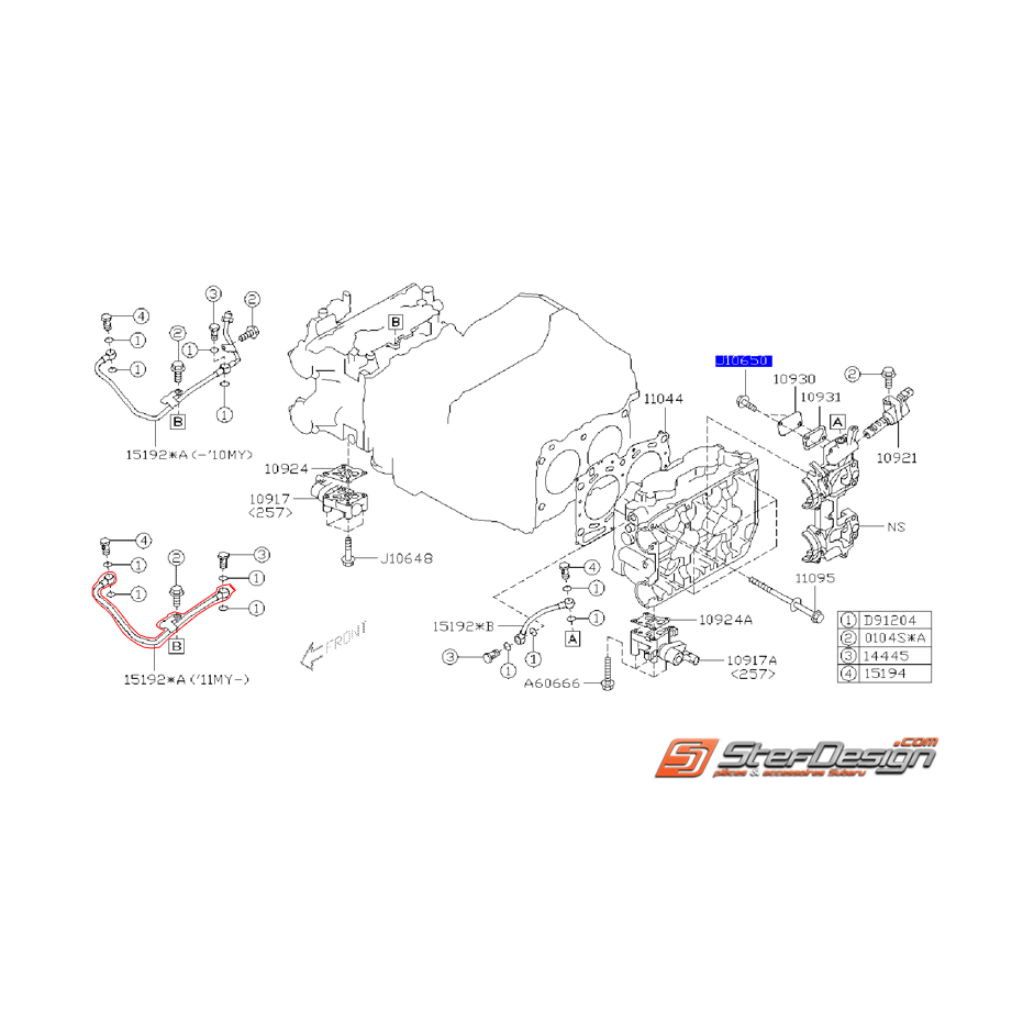 Durite d'huile avcs/turbo SUBARU STI 06-07/11-14
