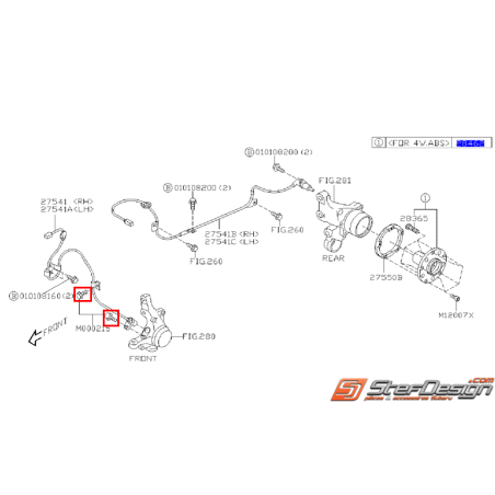 Vis fixation capteur ABS avant origine subaru WRX/STI 01-07 