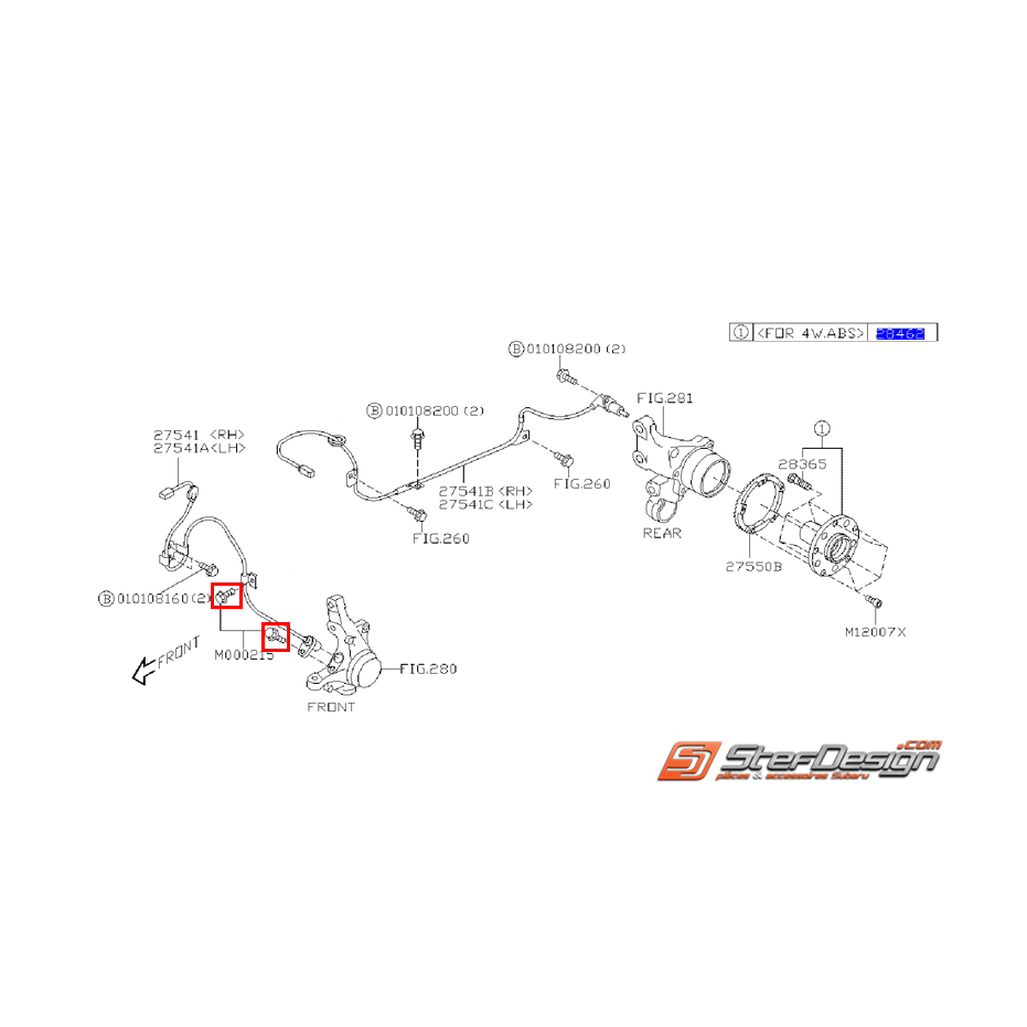 Vis fixation capteur ABS avant origine subaru WRX/STI 01-07  Vis fixation capteur ABS avant origine subaru WRX/STI 01-07