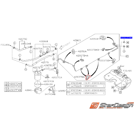 Attache N°1 durite de carburant WRX/STI 01-05 