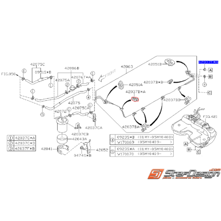 Attache N°2 durite de carburant origine subaru WRX/STI 01-05