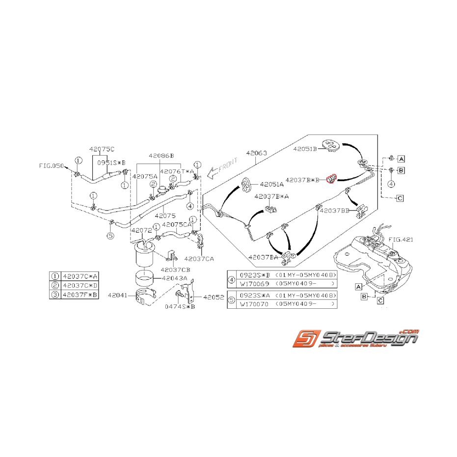 Attache N°3 durite de carburant origine subaru WRX/STI 01-05 Attache N°3 durite de carburant origine subaru WRX/STI 01-05