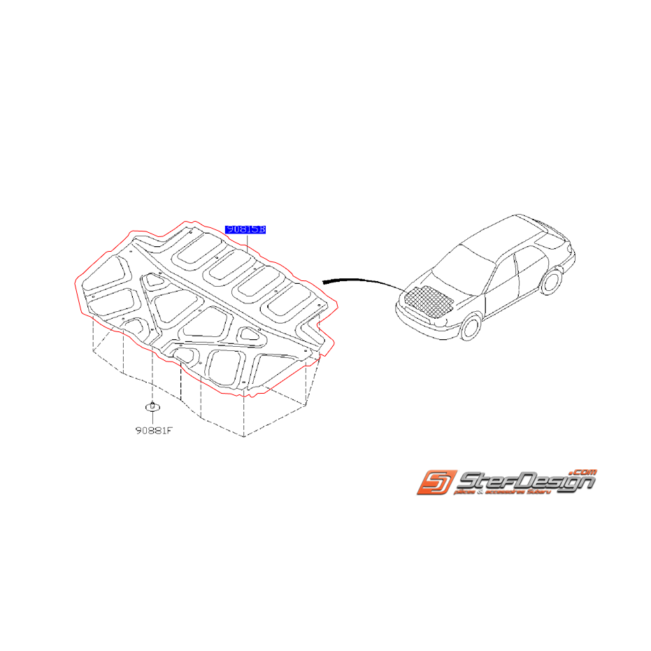 Isolant de capot origine subaru WRX/STI 06-07