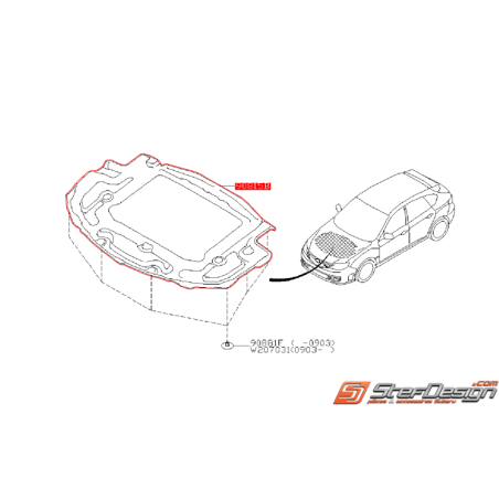 Isolant sous-capot origine subaru WRX/STI 08-14