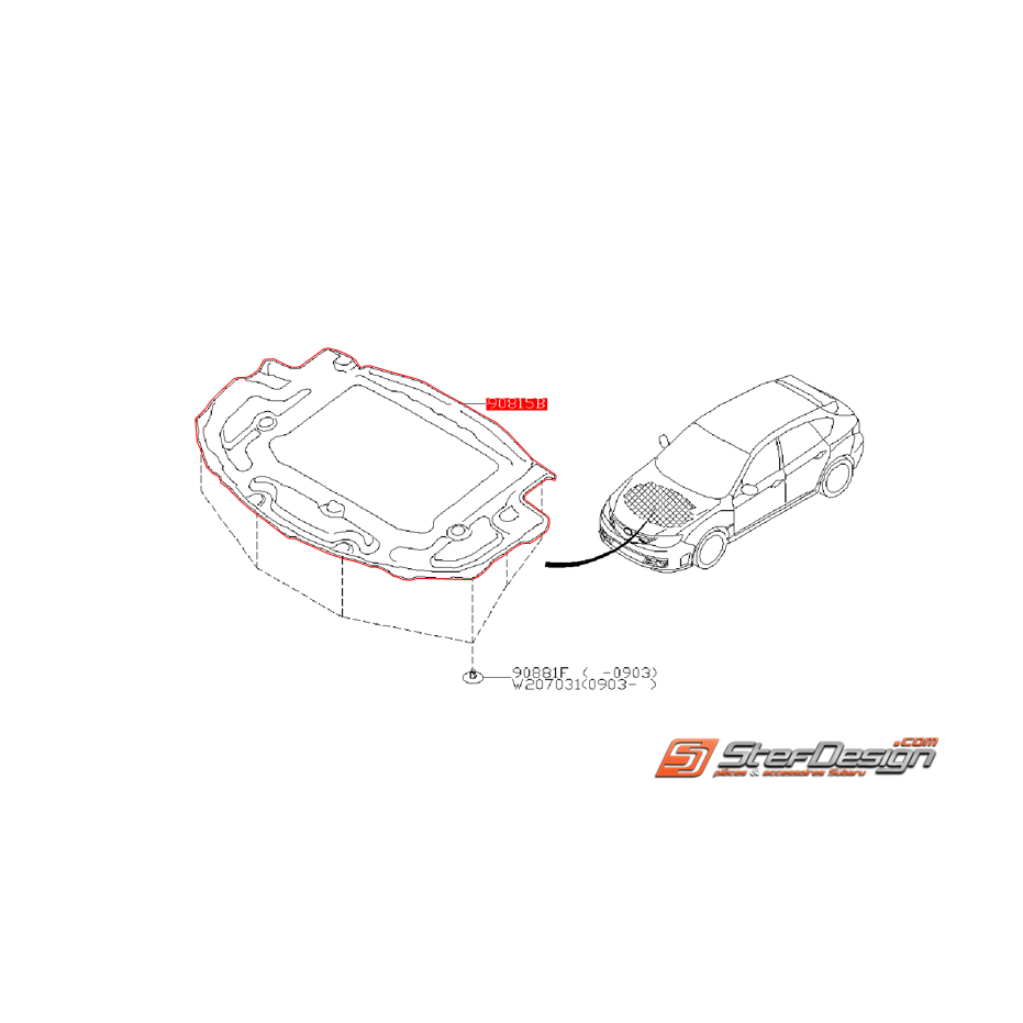 Isolant sous-capot origine subaru WRX/STI 08-14