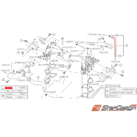 Durite de refroidissement de papillon WRX/STI 01-05