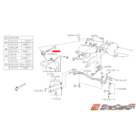 Durite de sortie de valve-purge origine constructeur WRX/STI 01-05