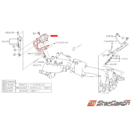 Conduit essence injecteur droit origine WRX 06-07 STI 01-07