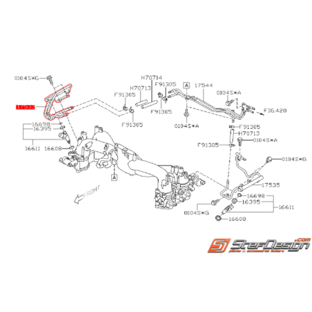 Conduit essence injecteur droit origine STI 08-14